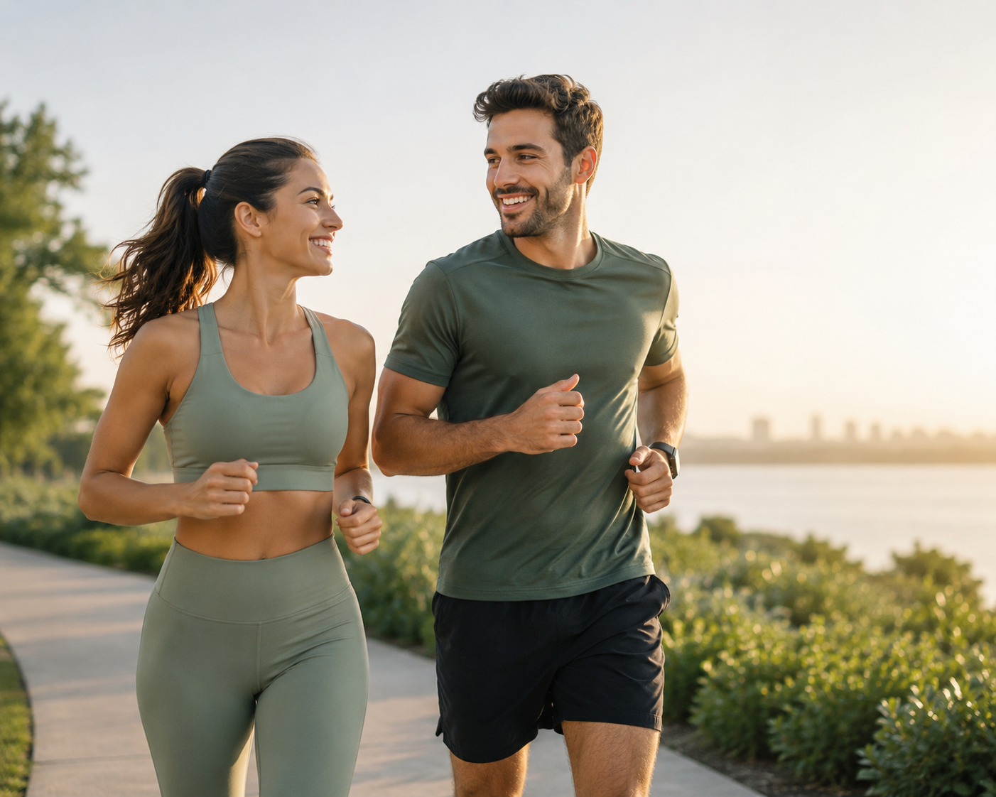 Active couple enjoying a healthy lifestyle with Pepteeva Health